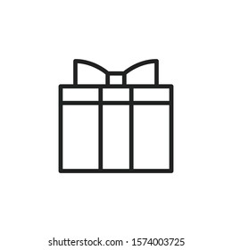 Simple gift line icon. Stroke pictogram. Vector illustration isolated on a white background. Premium quality symbol. Vector sign for mobile app and web sites.