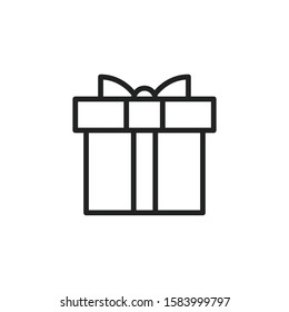 Gift Box Line Icon Present Symbol Stock Vector (Royalty Free ...