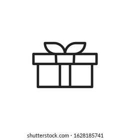 Simple gift line icon. Stroke pictogram. Vector illustration isolated on a white background. Premium quality symbol. Vector sign for mobile app and web sites.