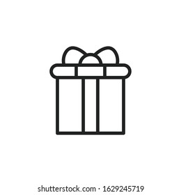 Simple gift line icon. Stroke pictogram. Vector illustration isolated on a white background. Premium quality symbol. Vector sign for mobile app and web sites.