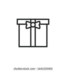 Simple gift line icon. Stroke pictogram. Vector illustration isolated on a white background. Premium quality symbol. Vector sign for mobile app and web sites.