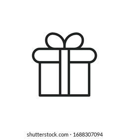 Simple gift line icon. Stroke pictogram. Vector illustration isolated on a white background. Premium quality symbol. Vector sign for mobile app and web sites.