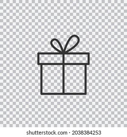 Icono de línea de regalo simple. Pictograma de paro. Ilustración vectorial aislada en fondo transparente.