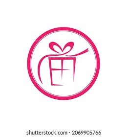 logotipo de regalo simple Simbol Desain Template Vektor