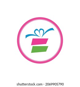 logotipo de regalo simple Simbol Desain Template Vektor