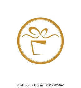simple Gift Logo Simbol Desain Template Vektor