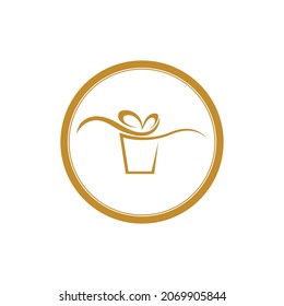 simple Gift Logo Simbol Desain Template Vektor