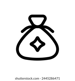 Icono de línea simple de bolsa de regalo