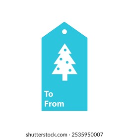 Simple Gift Tag Icon To and From. Isolated on white background. 