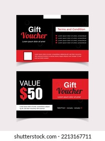 Simple Gift Voucher Design. Gift Voucher Promotion Sale for Business, Gift Discount, Simple and Creative Template Design, Voucher Card Vector Illustration