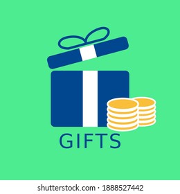 Simple gifts sale icon. gift logo.Vector Icon Style Simple Logo Illustration for Gift Shop or Event Company