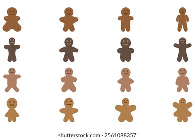 Simple Gingerbread Illustration Design Set