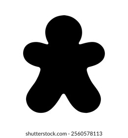 Simple gingerbread man silhouette icon vector illustration design.