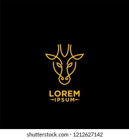 simple giraffe head line logo icon designs vector