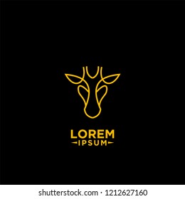 simple giraffe head line logo icon designs vector