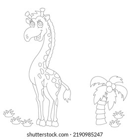 A simple giraffe line Art Design