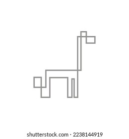 Simple giraffe line art logo. Animal logo for company, brand, product, business, and industry.