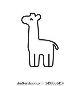 Simple giraffe line icon. Stroke pictogram. Vector illustration isolated on a white background. Premium quality symbols. Vector sign for mobile app and web sites
