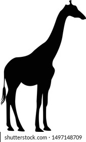 Simple giraffe silhouette vector illustration