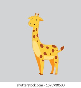 simple giraffe vector cartoon design