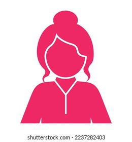 Simple Girl Female Icon Vector Illustration for Toilet Sign, User Interface, Business, Infographic Isolated on White Background