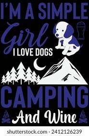 
I'm A Simple Girl I Love Dogs eps cut file for cutting machine