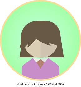 Simple girl web icon mark