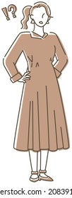 Simple and girly female illustration (surprise)
