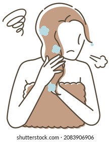 Simple and girly female illustration (worried)