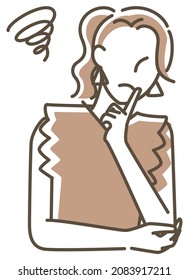 Simple and girly female illustration (worried)