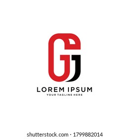 diseño simple del logotipo de la letra GJ con idea de vector monocasco