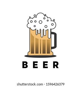 Simple glass of beer with foam image graphic icon logo design abstract concept vector stock. Can be used as symbol related to drink or drunkenness.