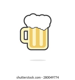 simple glass of beer icon. concept of restaurant, celebrate, oktoberfest, barley, porterhouse, brasserie. isolated on white background. flat style trend modern logo design vector illustration