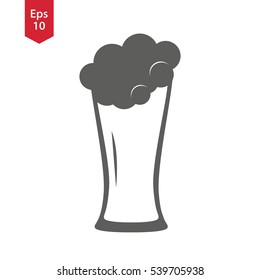 Simple Glass Of Beer Icon. Flat Symbol. Alcohol Sign. Vector Illustration