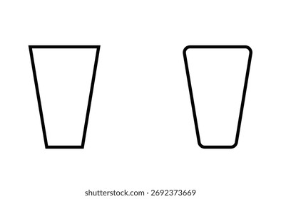Vector simple del icono del vidrio en el fondo blanco, EPS editable, archivo de AI, perfecto para la interfaz de usuario, el Web, el diseño App, la bebida, y las ilustraciones de la comida