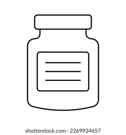 Simple Glass Jar and Bottle in Black Outline Graphic Illustration Doodle