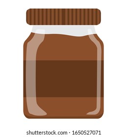 Simple Glass Jar Design with Chocolate Jam in Brown