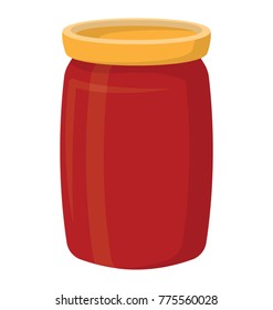 
A simple glass jar of organic honey flat vector icon
