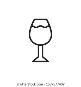 Simple glass line icon. Stroke pictogram. Vector illustration isolated on a white background. Premium quality symbol. Vector sign for mobile app and web sites.