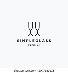 Icono de logotipo de vidrio simple plantilla de diseño plano 