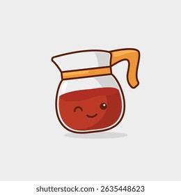 Simple Glass Teapot for a Perfect Tea Time cartoon vector illustration Collection of Drink concept icon isolated
