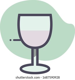 Simple glass with water flat icon design illustration, Can be used for many purpose.