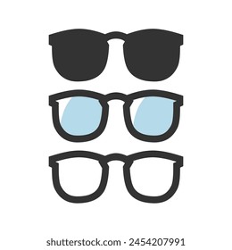 Simple glasses collection icon can be used for graphic design.