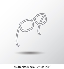 Simple Glasses icon, gray outlines style, vector, isolated on background.