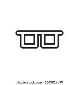 Simple glasses line icon. Stroke pictogram. Vector illustration isolated on a white background. Premium quality symbol. Vector sign for mobile app and web sites.