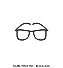 Simple glasses line icon. Stroke pictogram. Vector illustration isolated on a white background. Premium quality symbol. Vector sign for mobile app and web sites.