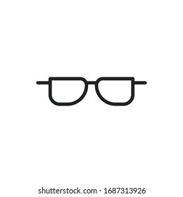 Einfache Brillenlinie Symbol. Piktogramm anheben. Vektorillustration einzeln auf weißem Hintergrund. Qualitätszeichen von Premium. Vektorillustration-Zeichen für mobile App und Webseiten.