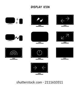 Juego de iconos de pantalla de brillo simple