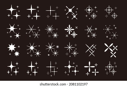 Es ist ein einfaches Glitterset (weiße Linie auf schwarzem Hintergrund).Einfache Vektordaten.