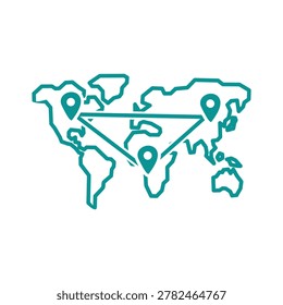 Simple global connection map vector for worldwide business expansion